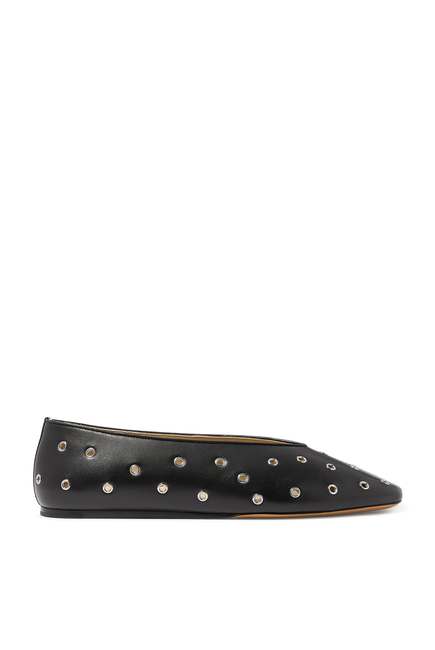 Regency Eyelet Studded Ballet Flats