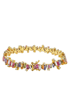 Shimmer Pastel Sapphire Tennis Bracelet, 18K Yellow Gold & Diamonds