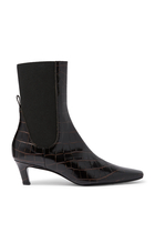  Croco-Embossed 60 Mid-Heel Boots