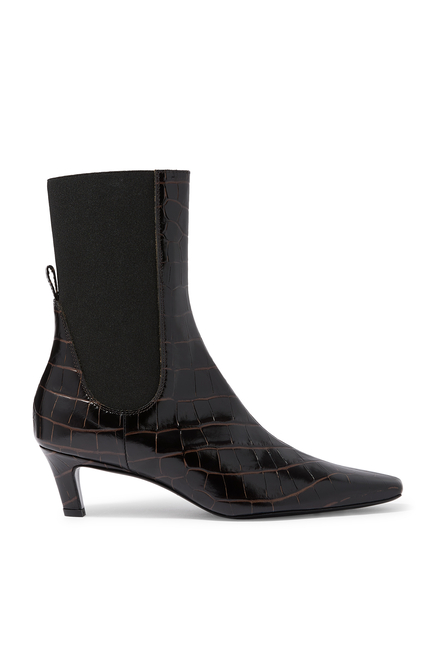  Croco-Embossed 60 Mid-Heel Boots