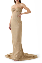 Strapless Lurex Knit Gown