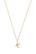 Curly Molten Mini Initial Necklace - K, 18k Recycled Gold Vermeil on Recycled Sterling Silver
