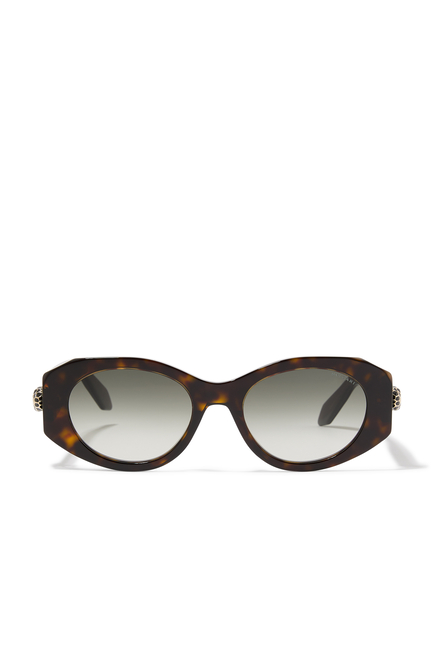 Serpenti Forever Havana Oval Sunglasses