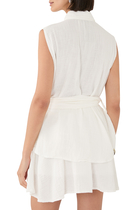 Sleeveless Shirt with Waist Loops and Mini Skirt