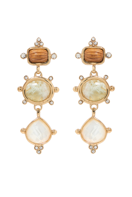 Tiki 3 Earrings, Gold-Plated Brass