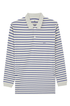 Heavy Cotton Border Long Sleeve Polo Shirt