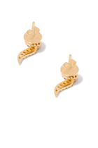 Oula Arabic Letter 'Meem' Diamond Earrings, 18K Yellow Gold & Diamonds