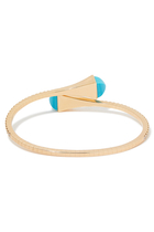 Cleo Bangle, 18k Rose Gold with Turquoise & Diamond