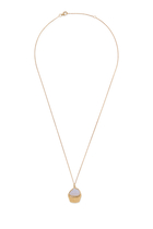 Cupcake Pendant, 18k Yellow Gold & Blue Agate