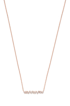 Classic Bar Pendant Necklace, 18k Rose Gold & Diamonds