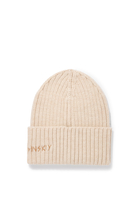 Monogram-Embroidered Wool Beanie