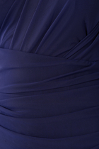 One-Shoulder Gathered Stretch-Mesh Maxi Dress