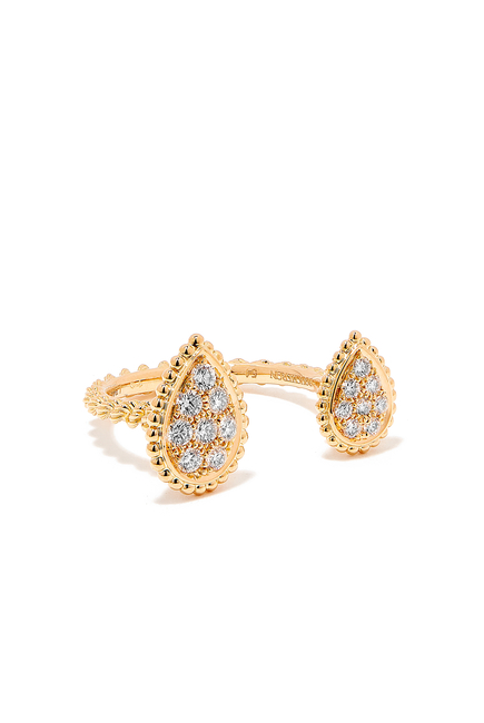 Serpent Bohème Double Motif Diamond Ring, 18k Yellow Gold & Diamond