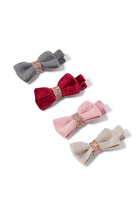 Kids Christmas Velvet Bow Clips