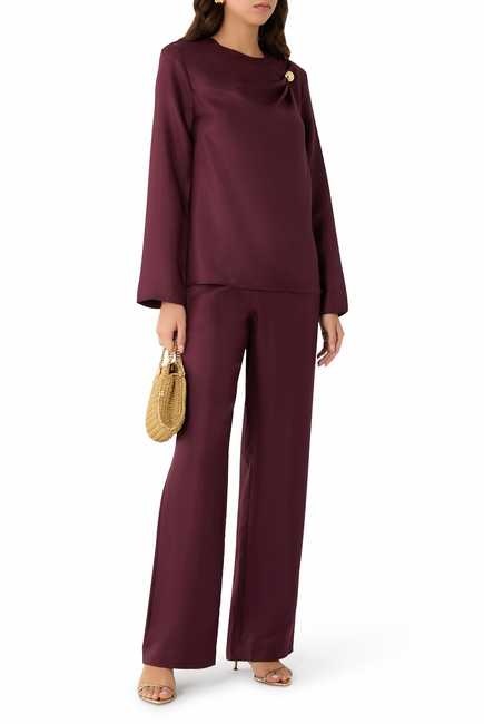ALERA Wide-Leg Silk Trousers