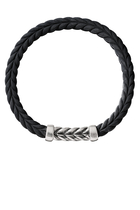 Chevron Bracelet, Rubber, Sterling Silver & Diamonds