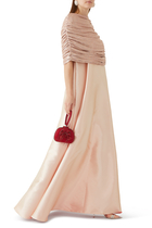 Gathered Cape Dress