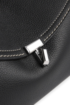 T-Lock Grained Leather Clutch