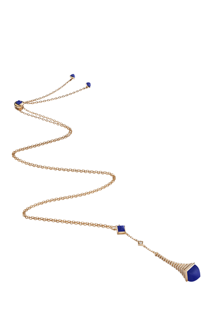 Cleo Teardrop Pendant Necklace, 18k Rose Gold, Lapis Lazuli , Diamonds