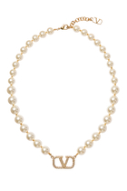 Vlogo Signature Metal Choker, Gold-finished Metal & Swarovski® Crystal Pearls