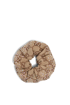 GG Crystal Embellished Canvas Scrunchie