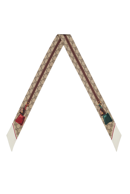 GG Valigeria Print Silk Neck Bow