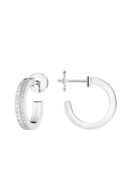 Quatre Radiant Edition Hoop Earrings, White Gold & Diamond