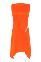 Crystal Claw Detail Sleeveless Dress