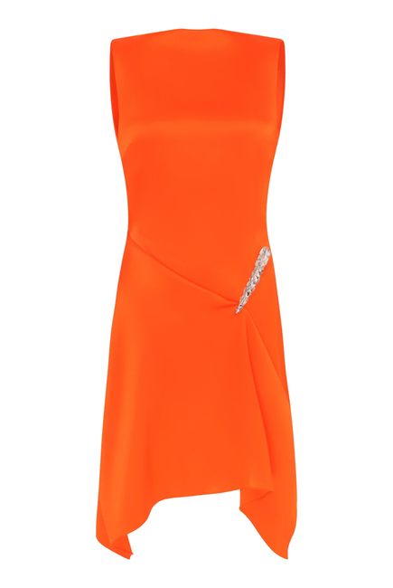 Crystal Claw Detail Sleeveless Dress