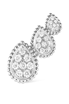 Serpent Bohème Triple Motif Stud Earrings, Paved with Diamond