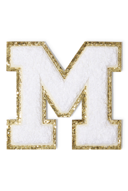 Kids 3" Chenille Sparkle ‘M’ Letter Patch