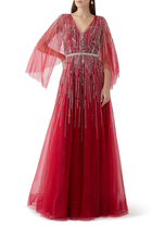 Cape Sleeve Gown