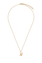 Curly Molten Mini Initial Necklace - N, 18k Recycled Gold Vermeil on Recycled Sterling Silver
