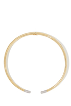 Tube Necklace, 14K Yellow Gold & Diamonds