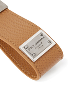 Logo Tag Calfskin Key Chain