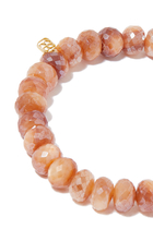 Marquise Eye Coin Beaded Bracelet, 14k Yellow Gold & Diamonds