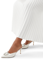 Laila Satin & Crystal BroochPumps