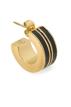 Two-Tone Thick Hoop Earrings