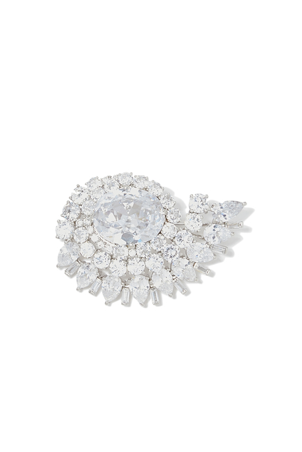 Cubic Zirconia Spiral Brooch