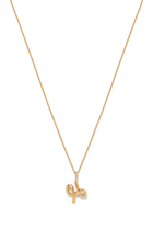 Curly Molten Mini Initial Necklace - H, 18k Recycled Gold Vermeil on Recycled Sterling Silver