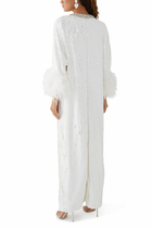 Sequin Feather Maxi Dress