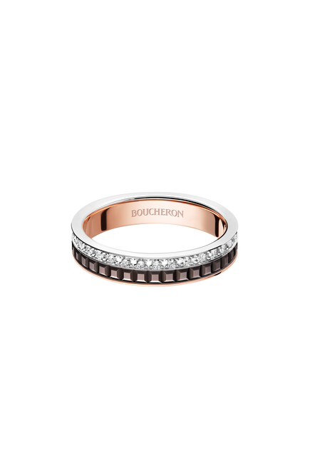 Quatre Classique Diamond Wedding Band, 18K Rose Gold & Diamonds
