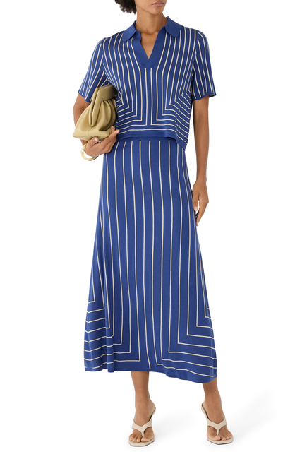 Geometric Jacquard Silk Blend Skirt