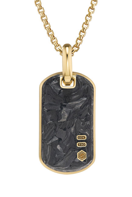 Forged Carbon Tag, 18k Yellow Gold & Carbon