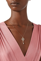 Muftah Turath Medium Key Necklace, 18k Pink Gold & Diamonds