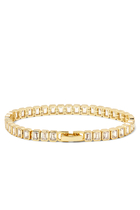 Emerald Cut Baguette Tennis Bracelet, 14k Vermeil on Sterling Silver with Cubic Zirconia