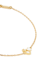 Kids Tiny Bling Arabic Letter Ein Bracelet, 18k Yellow Gold & Enamel