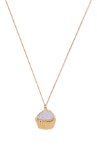 Cupcake Pendant, 18k Yellow Gold & Blue Agate
