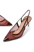 Aubrey Mesh 70 Slingback Pumps
