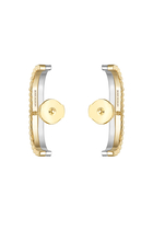 Quatre Grosgrain Hoop Earrings,  18K Yellow Gold with White Gold & Diamonds